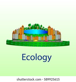 Environmentally friendly world. . Ecology concept. Ecologically clean world. Vector illustration.
