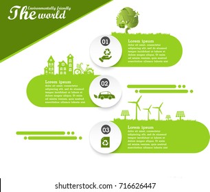 Environmentally friendly world and ecology  concept of infographics  design