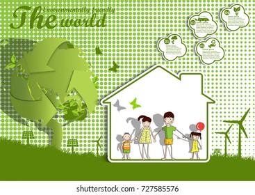 Environmentally friendly world and ecology  concept of infographics  design