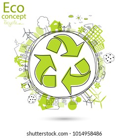 Environmentally friendly world. Illustration of ecology the concept of info graphics. Icon. Simple modern minimalistic style. Simple illustrated illustration for printing, web