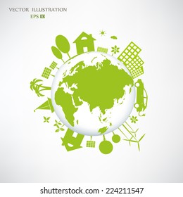 Environmentally friendly world. Vector illustration of ecology the concept of infographics modern design. the icon and sign. ecological concepts 
