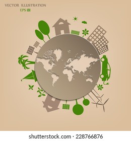 Environmentally friendly world. Vector illustration of ecology the concept of infographics modern design. the icon and sign. ecological concepts