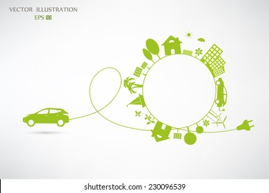 Environmentally friendly world. Vector illustration of ecology the concept of infographics modern design. the icon and sign. ecological concepts