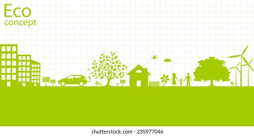 Environmentally friendly world. Vector illustration of ecology the concept of infographics modern design. the icon and sign. ecological concepts