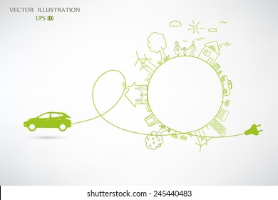 Environmentally friendly world. Vector illustration of ecology the concept of infographics modern design. the icon and sign. ecological concepts