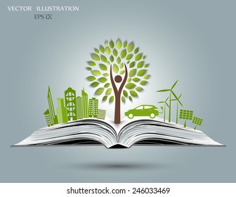 Environmentally friendly world. Vector illustration of ecology the concept of infographics modern design. the icon and sign. ecological concepts 