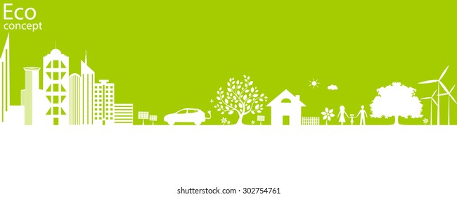 Umweltfreundliche Welt. Vektorillustration Illustration der Ökologie das Konzept der Infografik modernen Design. das Symbol und das Zeichen. ökologische Konzepte