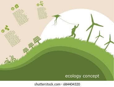 Environmentally friendly world. Vector illustration of ecology