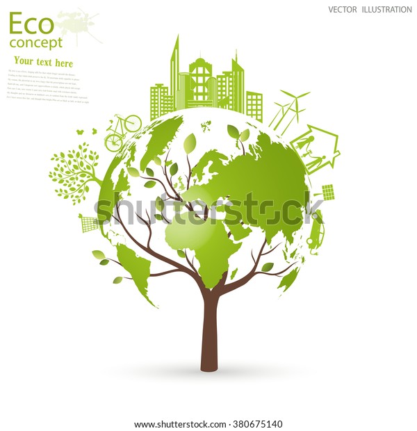 Environmentally friendly world. Vector\
illustration of ecology the concept of info graphics modern design.\
Ecological\
concepts.
