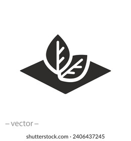 environmentally or natural materials icon, eco friendly product, organic fabric, flat symbol - vector illustration