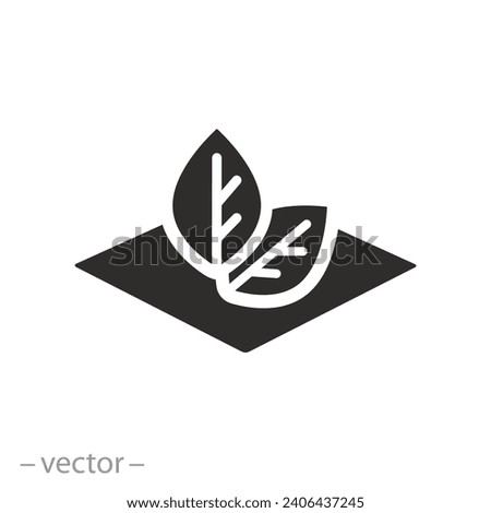 environmentally or natural materials icon, eco friendly product, organic fabric, flat symbol - vector illustration