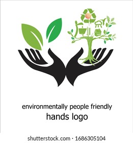 environmentally people friendly hands logo