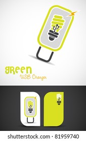 Environment-friendly usb-charger icon such logo, EPS10 vector.