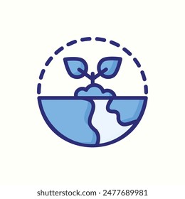 environtment icon, isolated blue outline icon