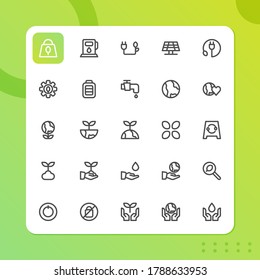 Environtment icon pack isolated on white background. for your web site design, logo, app, UI. Vector graphics illustration and editable stroke. EPS 10.