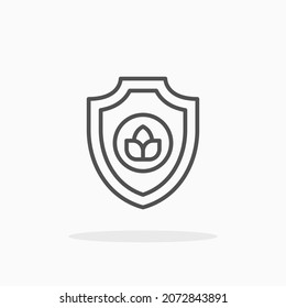 Umweltschutzsymbol. Bearbeitbarer Stroke und Pixel perfekt. Rahmenstil. Vektorgrafik. Genießen Sie dieses Symbol für Ihr Projekt.