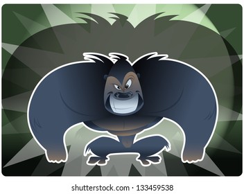 An envy gorilla smiling