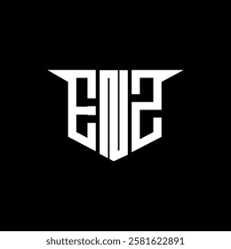 ENZ letter logo design with white background in illustrator, vector logo modern alphabet font overlap style, calligraphy designs for logo, Poster, Invitation, etc.