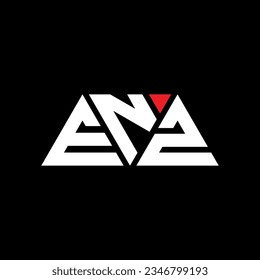 Diseño del logotipo de la letra del triángulo ENZ con forma de triángulo. Monograma de diseño del logotipo del triángulo ENZ. Plantilla de logotipo vectorial de triángulo ENZ con color rojo. Logo triangular de ENZ Diseño sencillo, elegante y lujoso.
