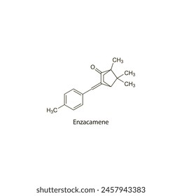 Enzacamene flat skeletal molecular structure used as Sunscreen. Vector illustration scientific diagram.