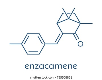 Enzacamene sunscreen molecule (UV filter). Skeletal formula.