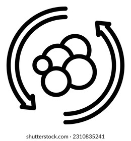 Enzime circulation icon outline vector. Energy nutrition. Diet body