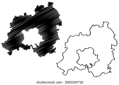 Enzkreis district (Federal Republic of Germany, rural district, Baden-Wurttemberg State) map vector illustration, scribble sketch Enzkreis map