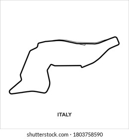 Circuito de Enzo, Italia. Mapa vectorial de pista de carreras de motodeportes