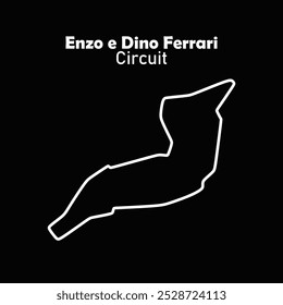 enzo e dino ferrari circuito para automobilismo e autosport. grand prix pista de corrida. Plano de fundo preto