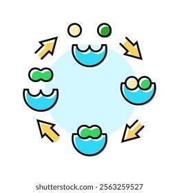 enzyme catalysis biochemistry color icon vector. enzyme catalysis biochemistry sign. isolated symbol illustration