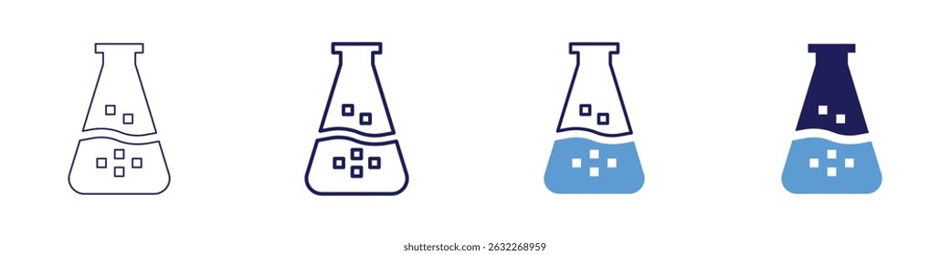 Ícone de inibição enzimática em 4 estilos diferentes. Linha Fina, Linha, Linha Negrito, Duotônico. Estilo duotônico. Traçado editável.