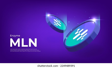 Enzyme (MLN) coin crypto currency themed banner.