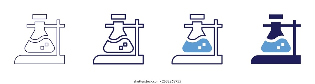 Enzyme reaction icon in 4 different styles. Thin Line, Line, Bold Line, Duotone. Duotone style. Editable stroke.