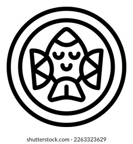 Vector de contorno de ícono de átomo de enzimas. Estructura de cadena. Ácido molécula