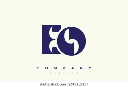 EO Abstract Geometric Logo Design. Modern and elegant logo design with simplistic typography elements, showcasing branding excellence.