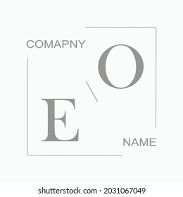 EO Beauty vector initial logo wedding signature illustration