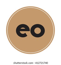 eo brown letters ,abstract background logo, design identity in circle, alphabet letter