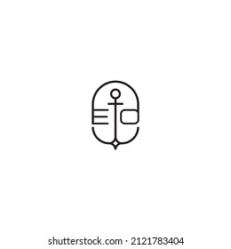 EO diseño de logotipo de letra creativa en concepto de ancla con diseño profesional de alta calidad que se imprimirá en cualquier medio impreso