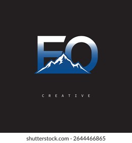 EO Creative Mountain Logo Bold Gradient Letter mark Branding Design for Business Outdoor Brands
