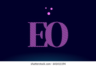 eo e o alphabet letter logo pink line stripes magenta purple blue font creative text dots company vector icon design template