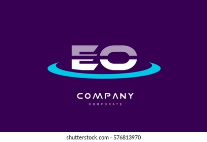 eo e o cyan magenta blue letter combination alphabet vector company logo icon sign design template 