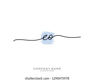 EO E O Initial handwriting logo template