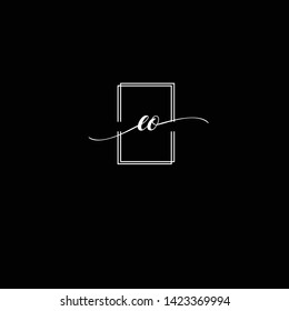 EO handwriting initial logo template vector.