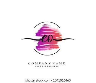 EO handwriting initial  logo vector