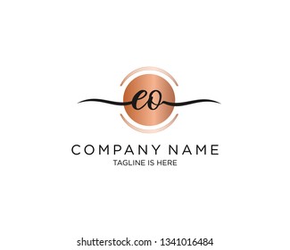 EO handwriting initial  logo vector