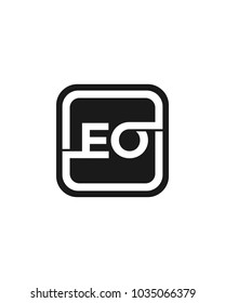 EO initial box letter logo template vector