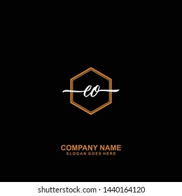 EO Initial handwriting logo template vector