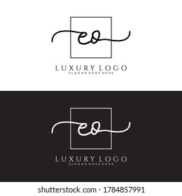 EO Initial Handschrift Logo Vorlage Vektorgrafik