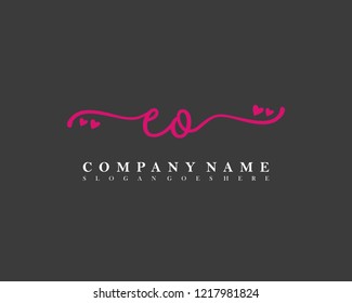 EO Initial handwriting logo vector