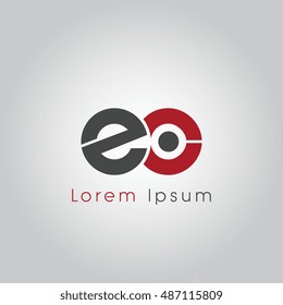 eo initial letter linked lowercase logo. e and o vector template design.
